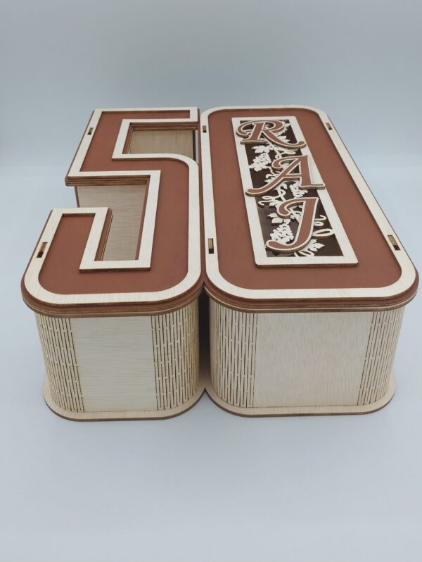 50th wooden CNC art Wine box - Image 3