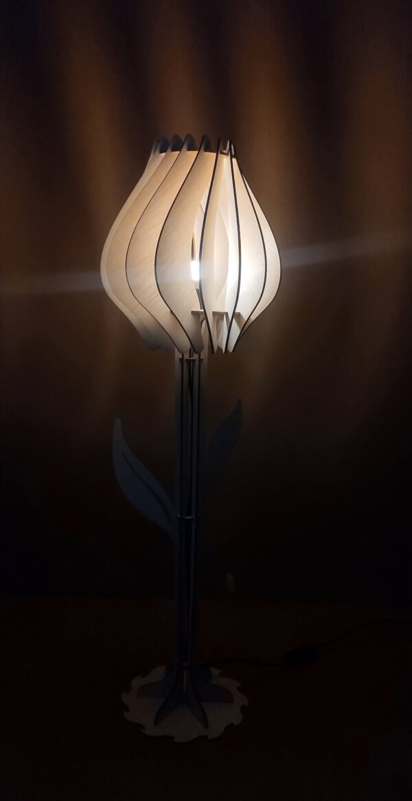 Tulip shape wooden cnc art night lamp - Image 5